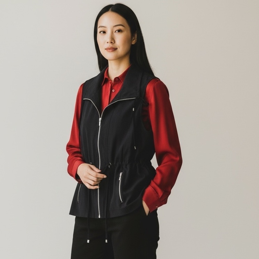 New Directions Black Fitted Utility Vest.